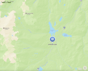 This map shows the approximate location of Spaulding Sawmill Camp.